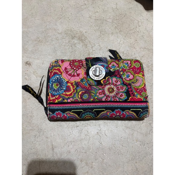 Vera Bradley Wallet Zip Around Organizer Colorful Floral Print - Picture 2 of 9
